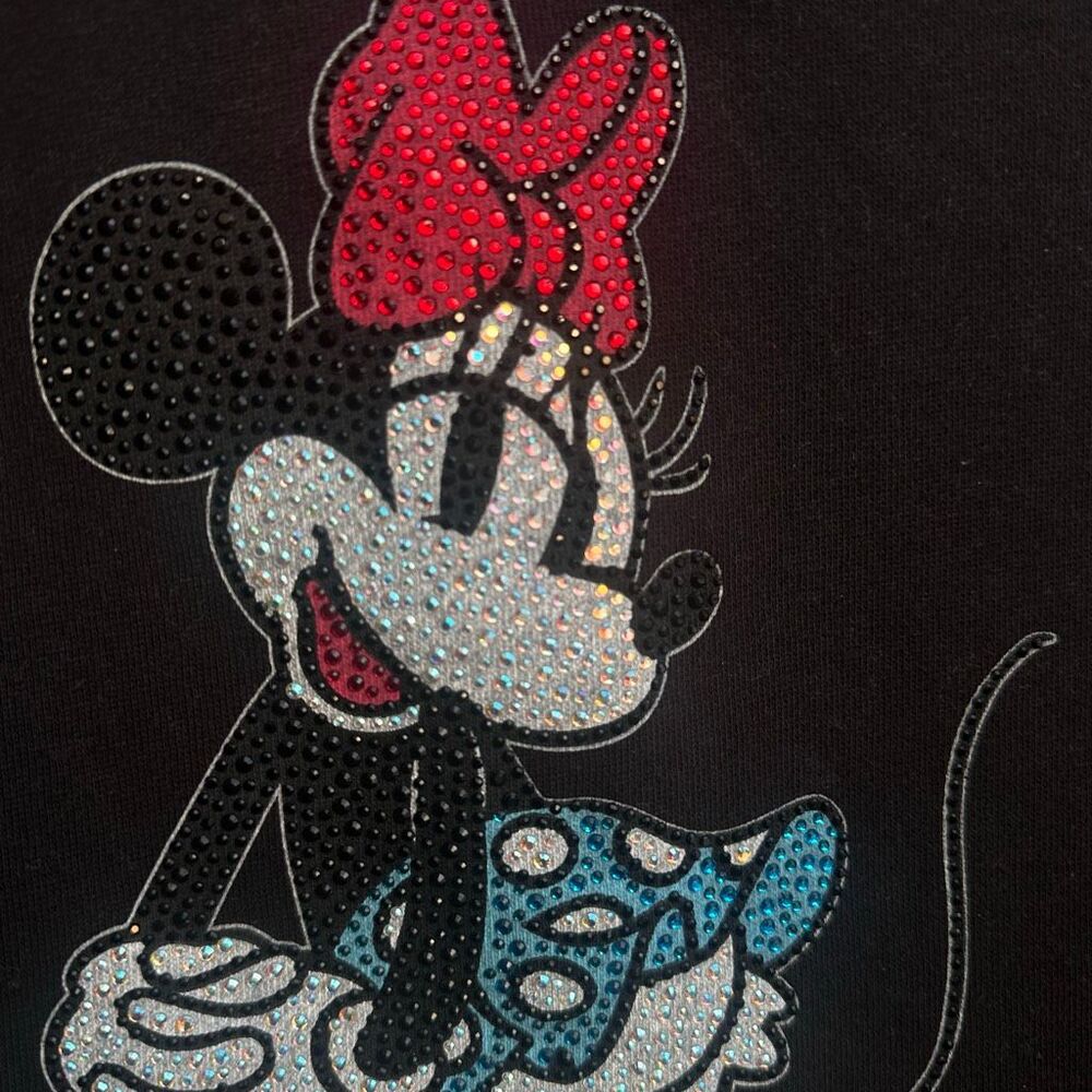 Disneyland Rhinestone bling black zip up hoodie sweatshirt small NEW - Picture 4 of 10